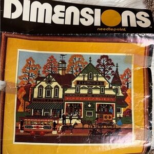 Vintage Dimensions Village Shopping by Charles Wysocki needlepoint kit